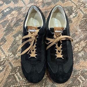 Diadora Heritage Black Lace Up Sneakers